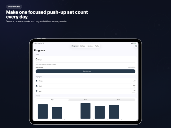 PushupKing: Push-Up Counter iPad screenshot