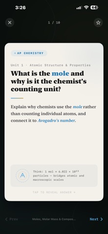AP Chemistry Flashcards iPhone screenshot