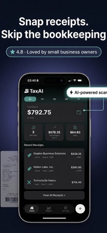 TaxAI - Receipt Tracker Screenshot 1 of 5