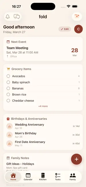 Fold - Shared Life Planner screenshot 1