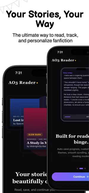 AO3 Archive Reader Unofficial iPhone screenshot 2