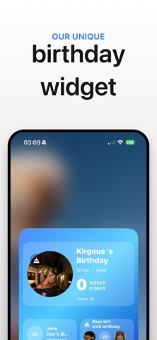 B-day Widget iPhone screenshot