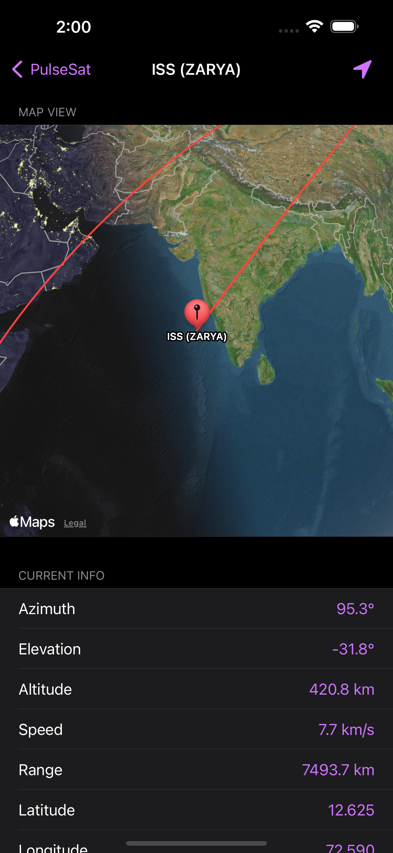 PulseSat Satellite Tracker
