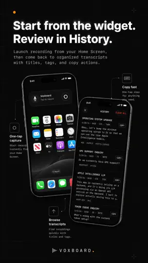 Capture d'écran de Voxboard sur iPhone 5