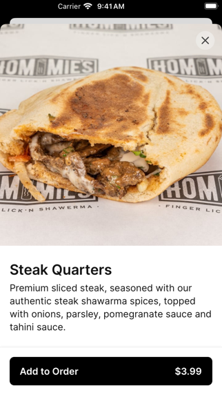 Hommies To Go iPhone screenshot 4 - Food & Drink app