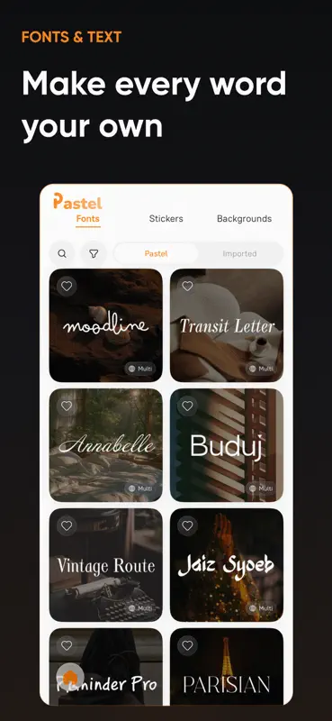 Pastel: Fontes, AI e Stickers screenshot 3 of 6