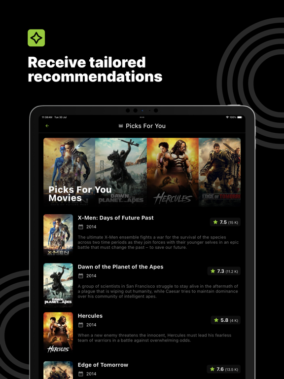 Cineswipe: Film & TV Tracker iPad screenshot 7 - Entertainment app