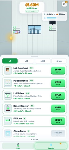 PhdEtty: Idle Vaccine Lab iPhone screenshot