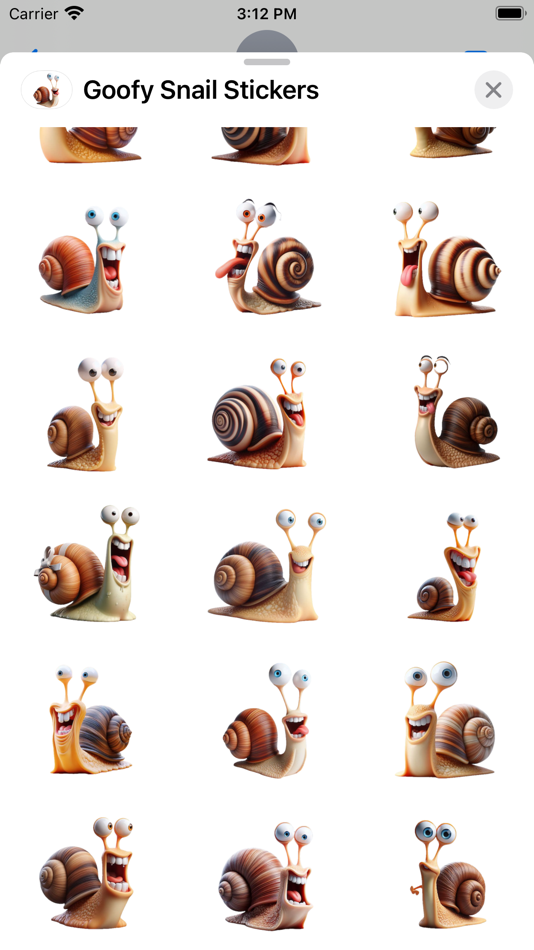 #3. Goofy Snail Stickers (iOS) Podle: Paul Scott