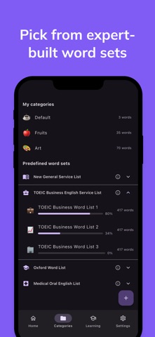Learn English words: LexiMory iPhone screenshot