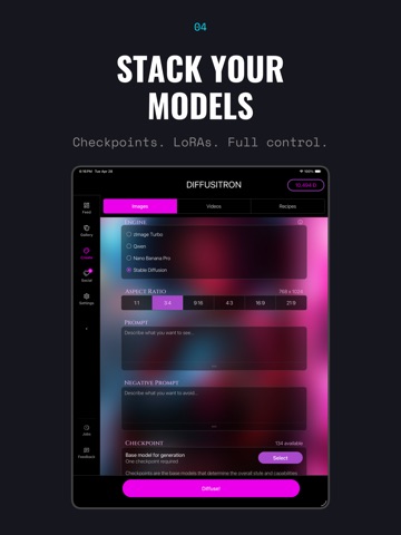 Diffusitron - AI Art iPad screenshot