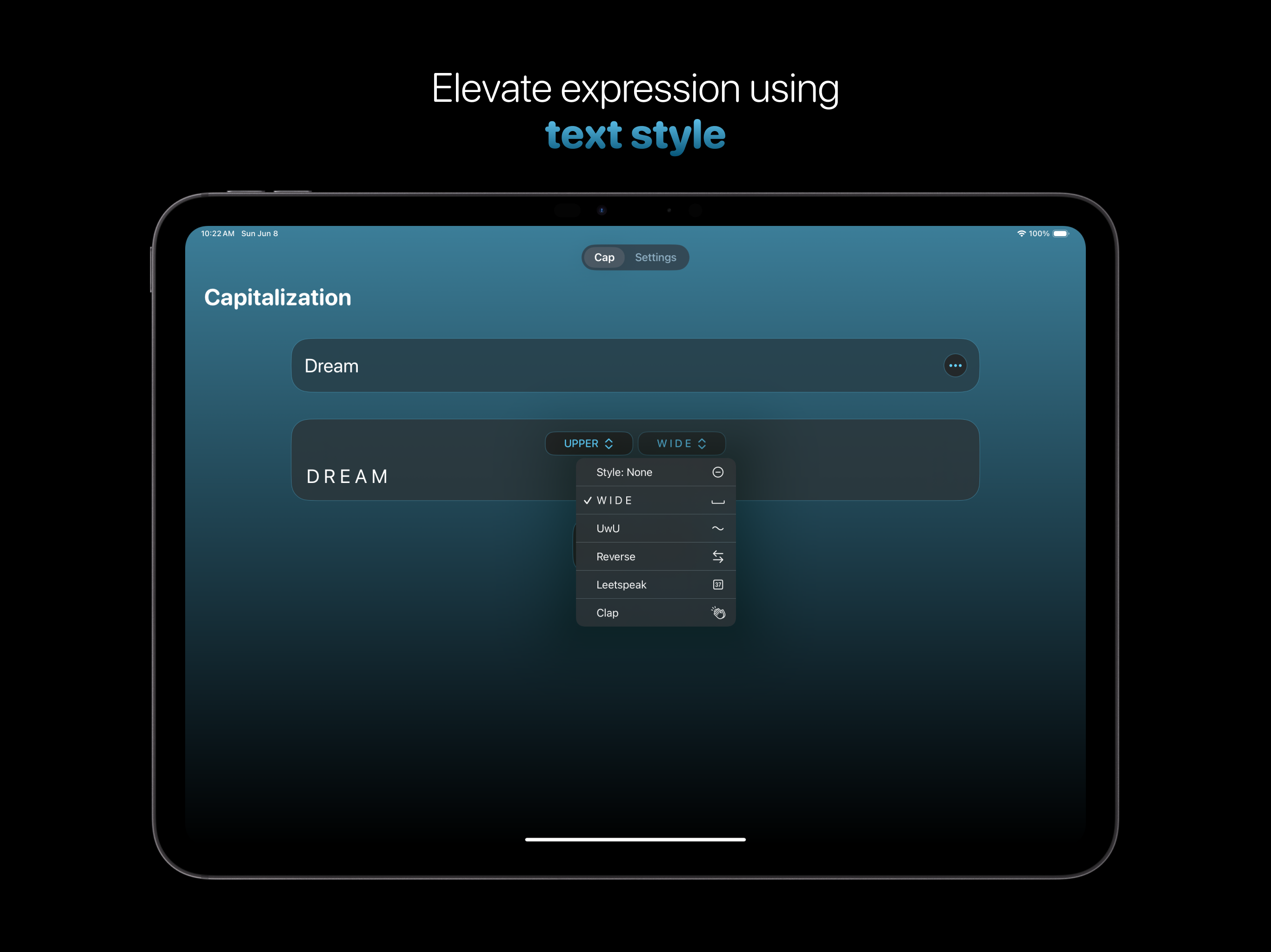 No Cap: Text Editor