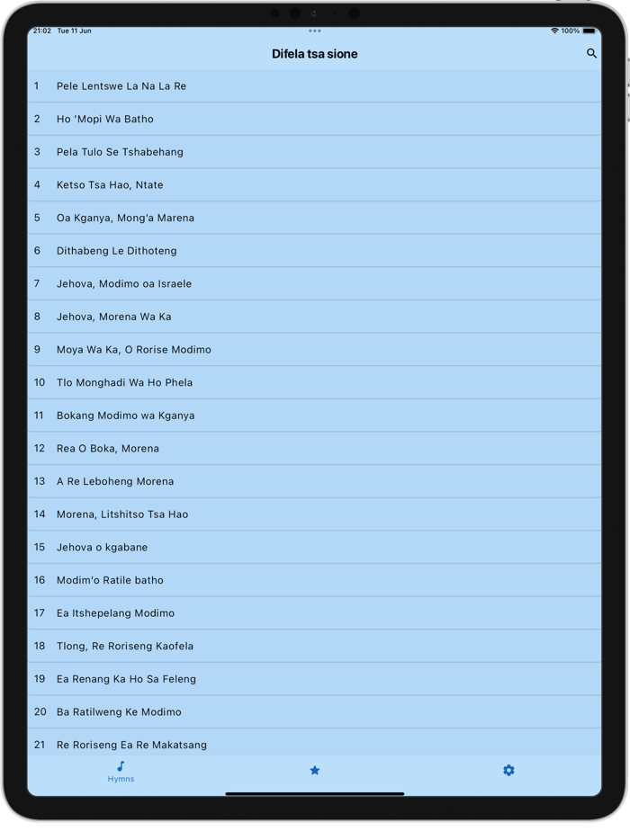 Difela Tsa Sione Hymns