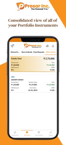 Prasar Inc : Mutual Fund, SIP screenshot