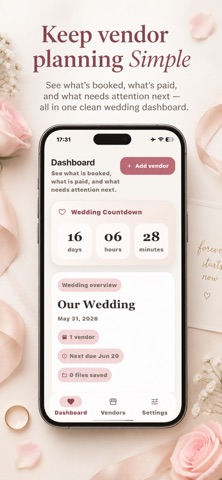 Wedding Vendor Tracker screenshot
