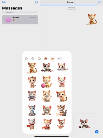 Purring Kitten Stickers iPad screenshot