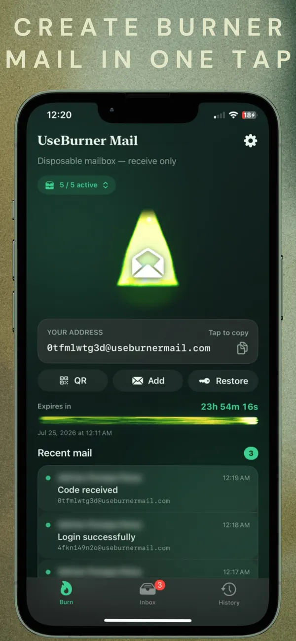 #2. UseBurner Mail: Temp Email (iOS) De: Adrian Pompa Pena
