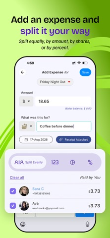 Riloma: Split Expenses iPhone screenshot