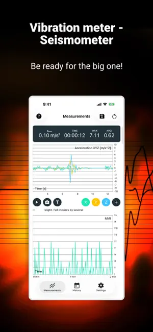 Vibration meter - Seismometer screenshot 1