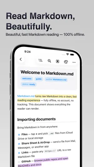 Markdown.md - Reader & Editor screenshot 1