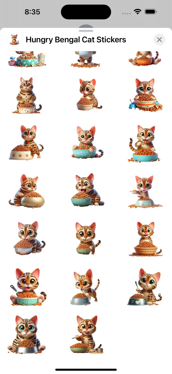 Screenshot #3 pour Hungry Bengal Cat Stickers