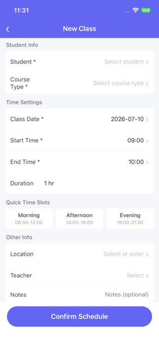 Class Schedule Tutor Planner Screenshot 2 of 5