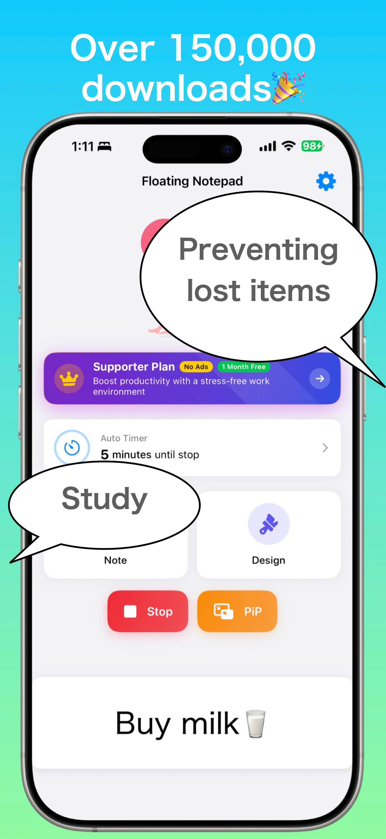 Floating Notepad　-Overlay-