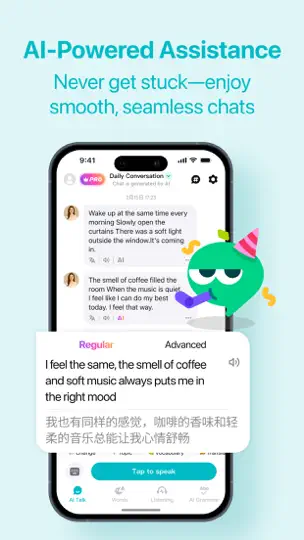 Скриншот Talksy – AI Language Learning на iPhone 4