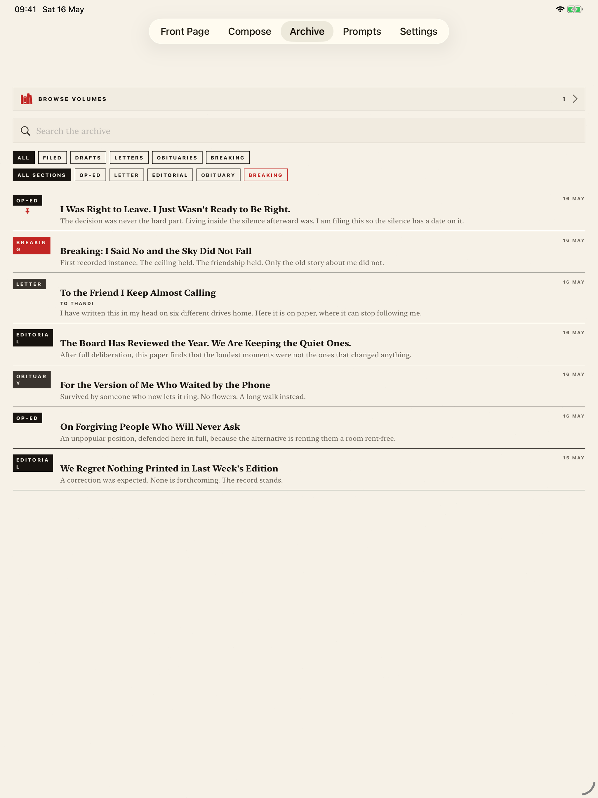 The Daily Me: Private Journal
