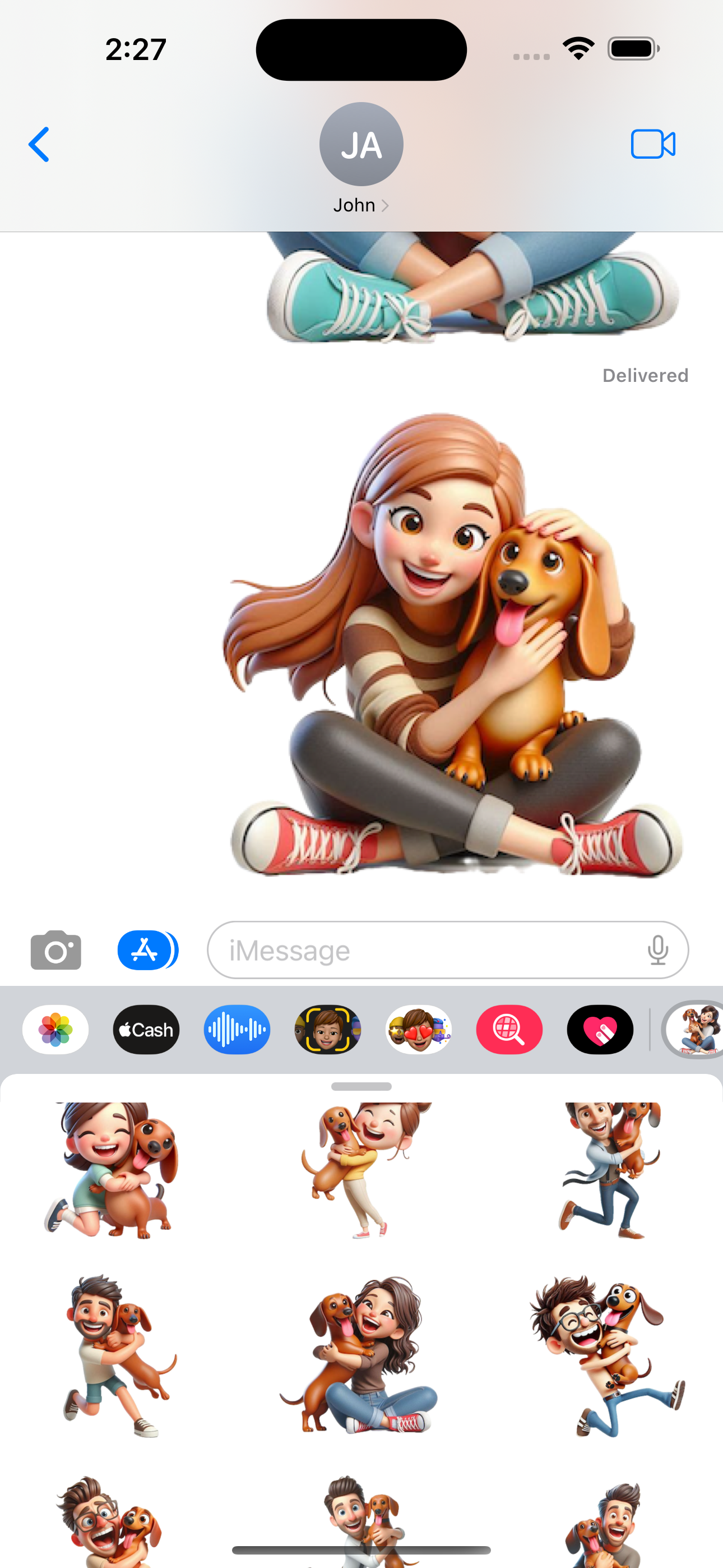 Dachshund Hug Stickers