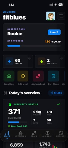Fitblues iPhone screenshot