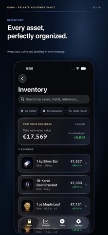 Physical Gold Inventory – Kara iPhone screenshot
