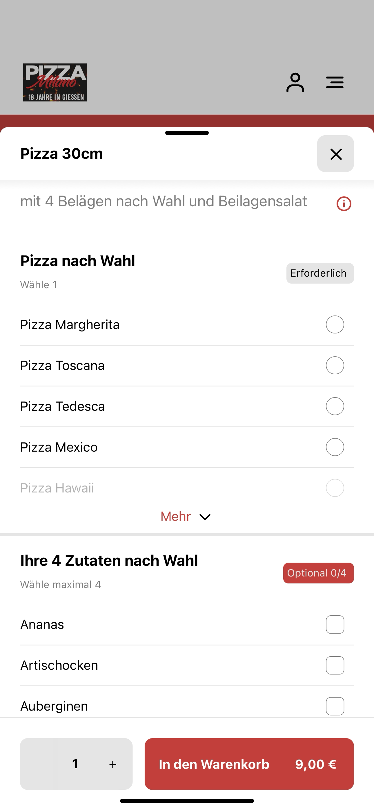 Pizza Milano Gießen