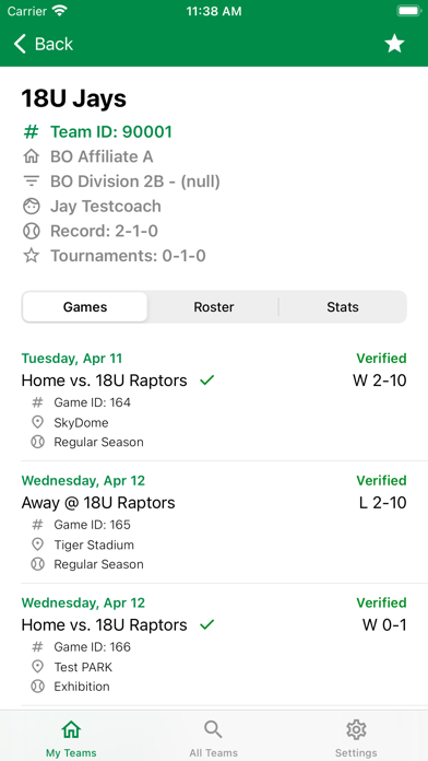 Baseball Ontario Pitch Count Screenshot