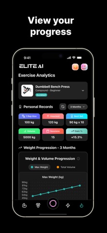 ELITE AI: Gym Smart Tracker iPhone screenshot