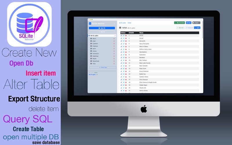 SQLite Adminer app screenshot 2