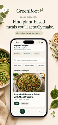 GreenRoot: Meal Planner iPhone screenshot
