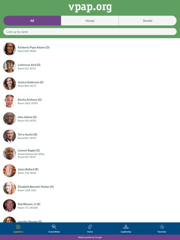 VPAP General Assembly iPad screenshot