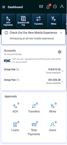 OMB Bank Treasury Services screenshot