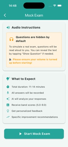 IELTS Speaking 2026 Mock Exam screenshot