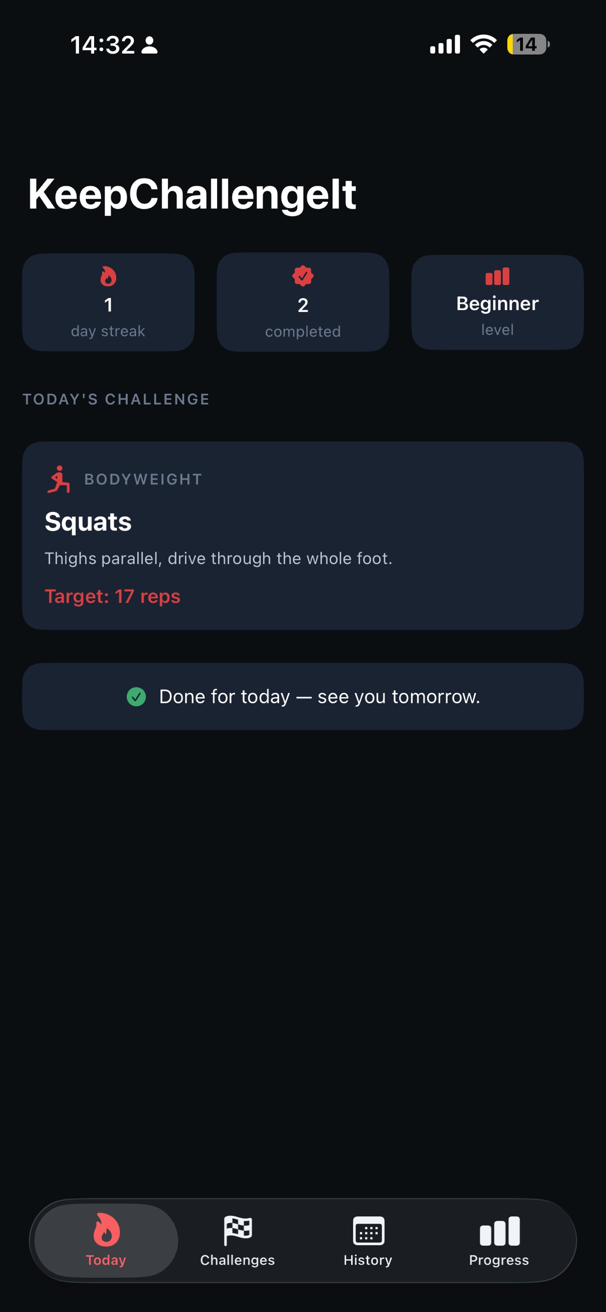 Screenshot 1 of KeepChallengeIt