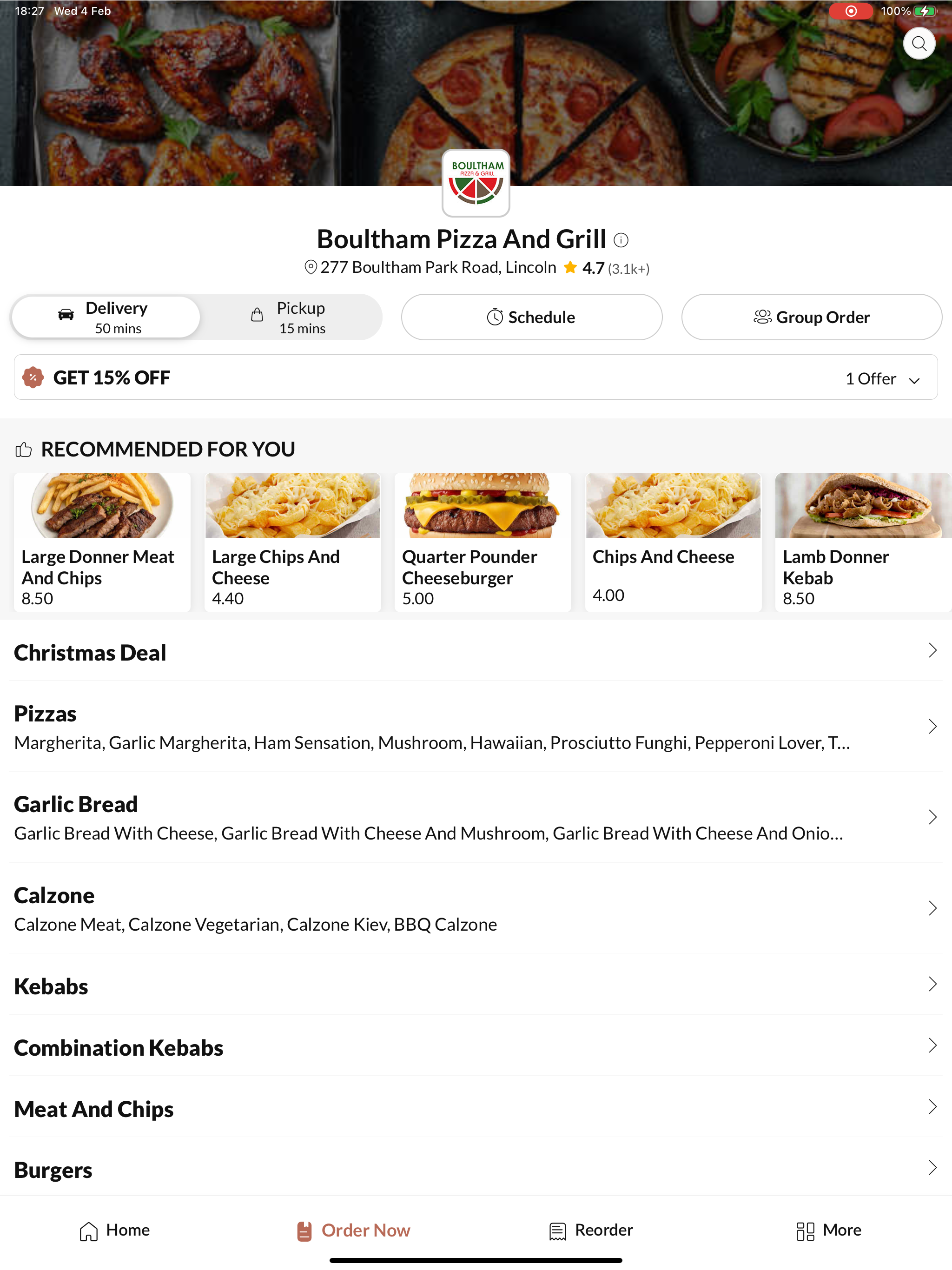 Boultham Pizza And Grill.