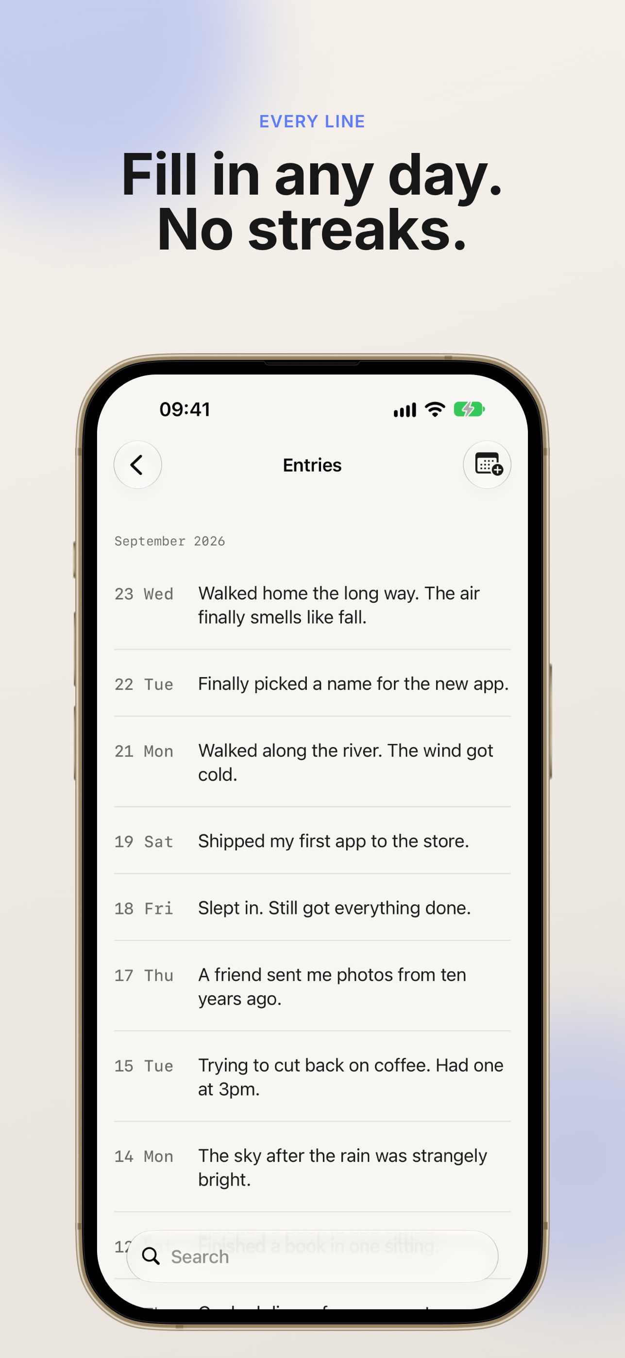 Screenshot 4 of Row: One Line a Day, Years Ago