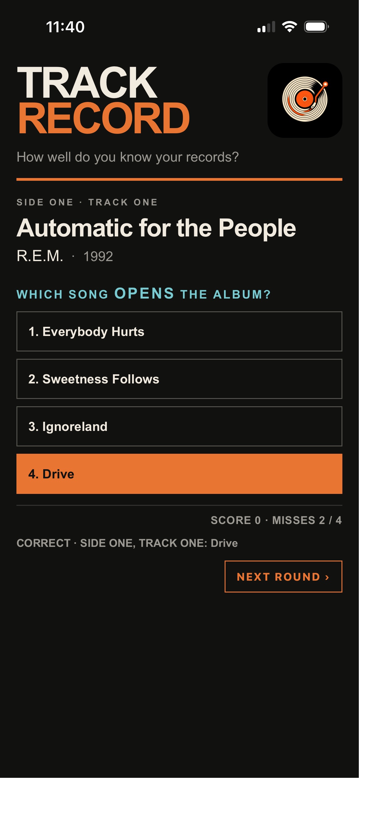 Screenshot 2 of Track Record Music Trivia