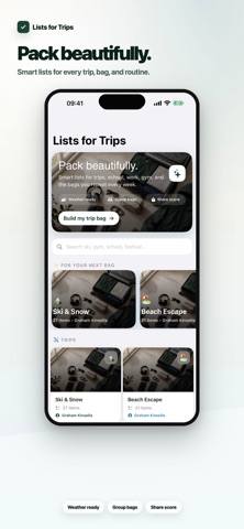 Lists for Trips screenshot