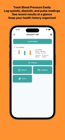 cHealth BP: Blood Pressure iPhone screenshot