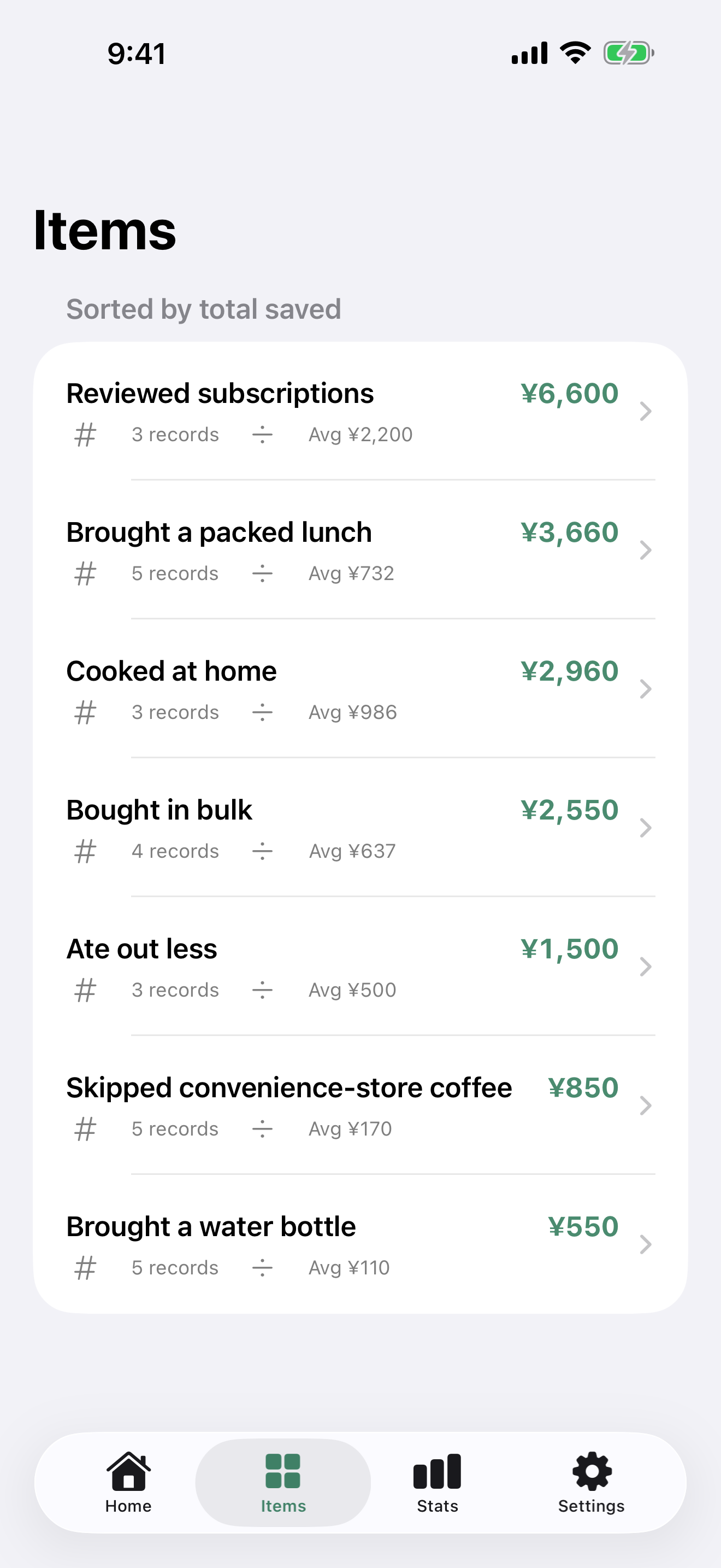 Savings Memo: Money Saved Log screenshot 2