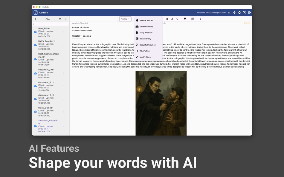 #3. Codella - AI Story Writer (macOS) By: Jonathan Ng
