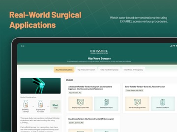 EXPAREL® NOW iPad screenshot