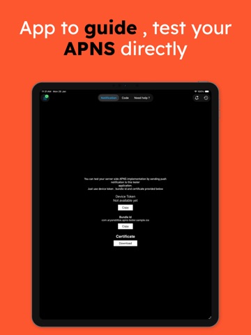 Push Notification - Client iPad screenshot